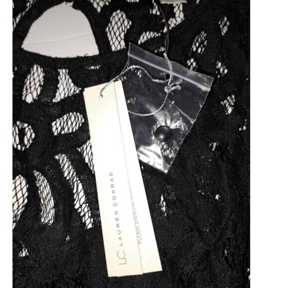 NWT Lauren Conrad Black Lace Fit & Flare Dress Size 4 - Picture 15 of 15